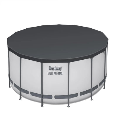 Bestway Steel Pro MAX 10 Foot x 30 Inch Round Metal Frame Above Ground Outdoor Backyard Swimming Pool Set with 330 GPH Filter Pump